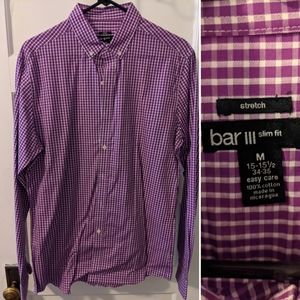 Bar lll slim fit purple and white